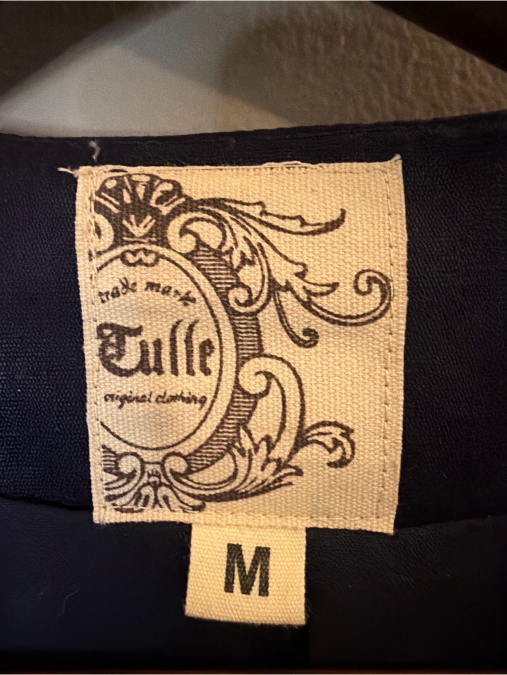 Tulle Navy Cropped Blazer Jacket Medium Ruched Sleeve Peplum Open Front - Picture 6 of 8